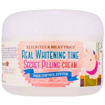 Осветляющий крем-пилинг для лица Elizavecca  Milky Piggy Real Whitening Time Secret Pilling Cream